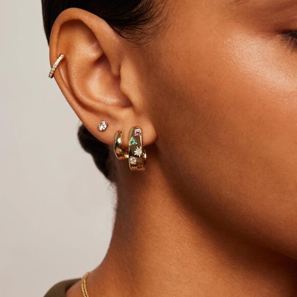 New Chunky Gold Earrings for Women - Picture 2 of 6